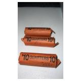 3 rolls of 1980ï¿½s quarters with a P mint mark