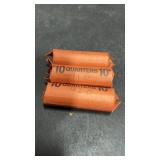 3 Rolls 1990s Quarters Stamped D