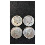 4.  1966  Kennedy half dollars 40% silver