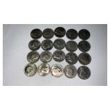 20. Mixed date Kennedy half dollars