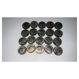 20. Mixed date Kennedy half dollars