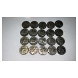 20. Mixed date Kennedy half dollars