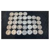 32 ï¿½- 1932, 1934 and 1963 silver quarters