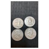 4-   1963 Franklin  silver half  dollars