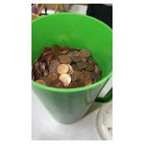 14 lbs 13oz unsearched Pennieï¿½s in a green