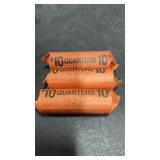 3 Rolls 1990s Quarters Marked D