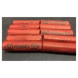 10 Rolls 1960s Unsearched  Pennies