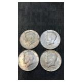 4.  1966  Kennedy half dollars 40% silver