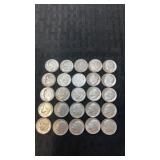 25. Mixed dates silver dimes