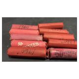 10 Rolls Unsearched 1960s Pennies