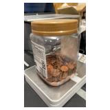 2000s Unsearched Pennies in Plastic Jar, 3 Pounds