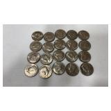 20. Mixed date Kennedy half dollars