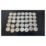 35 ï¿½-  1958 & 1960 silver quarters