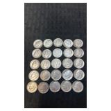 25. Mixed dates silver dimes