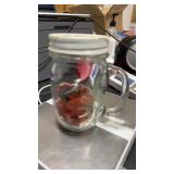 Glass Jar 1980s Pennies, 1 Pound 1 oz