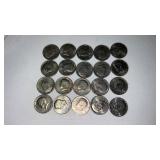 20. Mixed date Kennedy half dollars