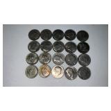 20. Mixed date Kennedy half dollars