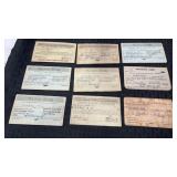 Vintage membership cards and traveling cards for