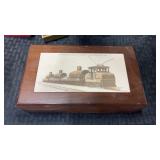 Railroad  wood coasters in wooden box