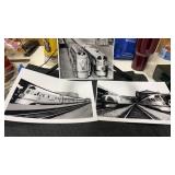 Black and white train photos