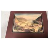 Locomotive painting marked 1952 Horseshoe Curve