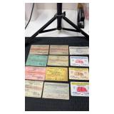 Vintage membership cards and traveling cards for