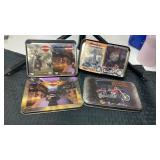 4 decks of Harley Davidson playing cards in tins