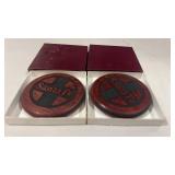 2 Wood Santa Fe Railroad Coasters, NIB