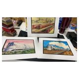 Colored photos of trains