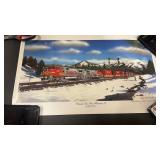Signed Railroad Print by Willis w/ COA, Approx