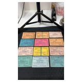 Vintage membership cards and traveling cards for