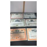 6 Vintage Railroad Stock Certificates 1939-