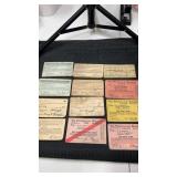 Vintage membership cards and traveling cards for