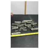 Large Lot Pewter Locomotive & Other Cars