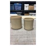 2 unbranded stoneware crocks