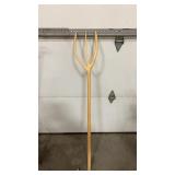 Antique wooden pitch fork one piece
