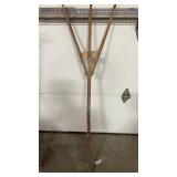 Primitive wooden hay fork aprox 5 feet