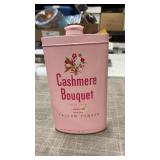 Vintage cashmere bouquet talcum powder pink tin