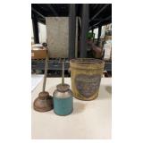 2 vintage oilers and morrells beef brains bucket