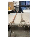 Vintage 5 Tined Cultivator & Pitch Fork