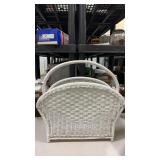 White magazine basket