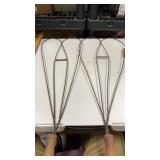 Two metal vintage carpet beater