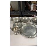 Lot of pewter plates more