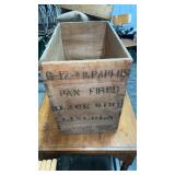 Vintage Wood Shipping Crate Black Bird Pan Fried