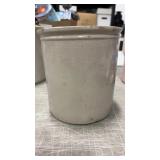 6.25' small  beige crock some flaws