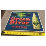 Vintage Green River Soda Cardboard Sign