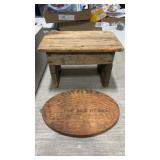 Wooden step stool and wooden plaque