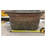 Vintage Galvanized Tub , Denting w/ Lid