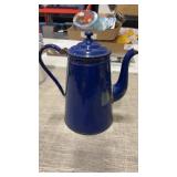 Enamel ware blue coffee pot