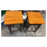 2 wooden bar stools approximately